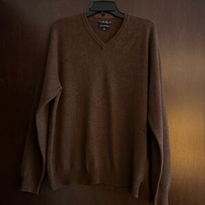 Size M Mens Club Room Brown Cashmere Sweater